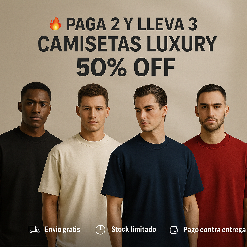 PAGA 2 LLEVA 3 CAMISETA LUXURY - ALTO GRAMAJE - SEMI OVERSIZE